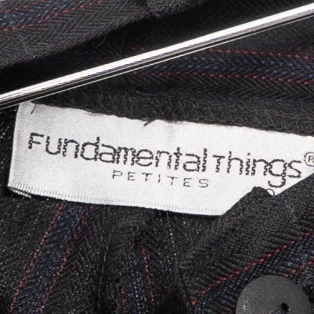 Plaid VTG Trousers 12 Petite Black High Waist Tapered Green Blue Red Chevron - Picture 4 of 6